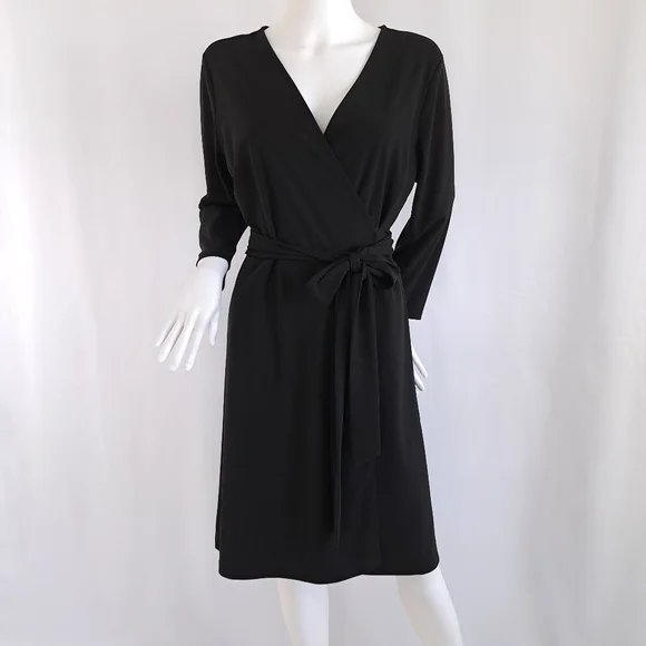 Ann Taylor | Dresses | Ann Taylor Longsleeve Black Wrap Dress | Poshmark